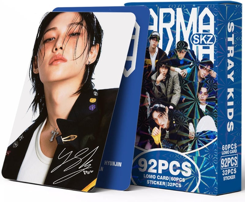 KPOPBP 92 PCS Karma Album Photocards Kpop SKZ Lomo Cards and 32 PCS Laptop Sticker, Gift for Boys and Girls - Image 1